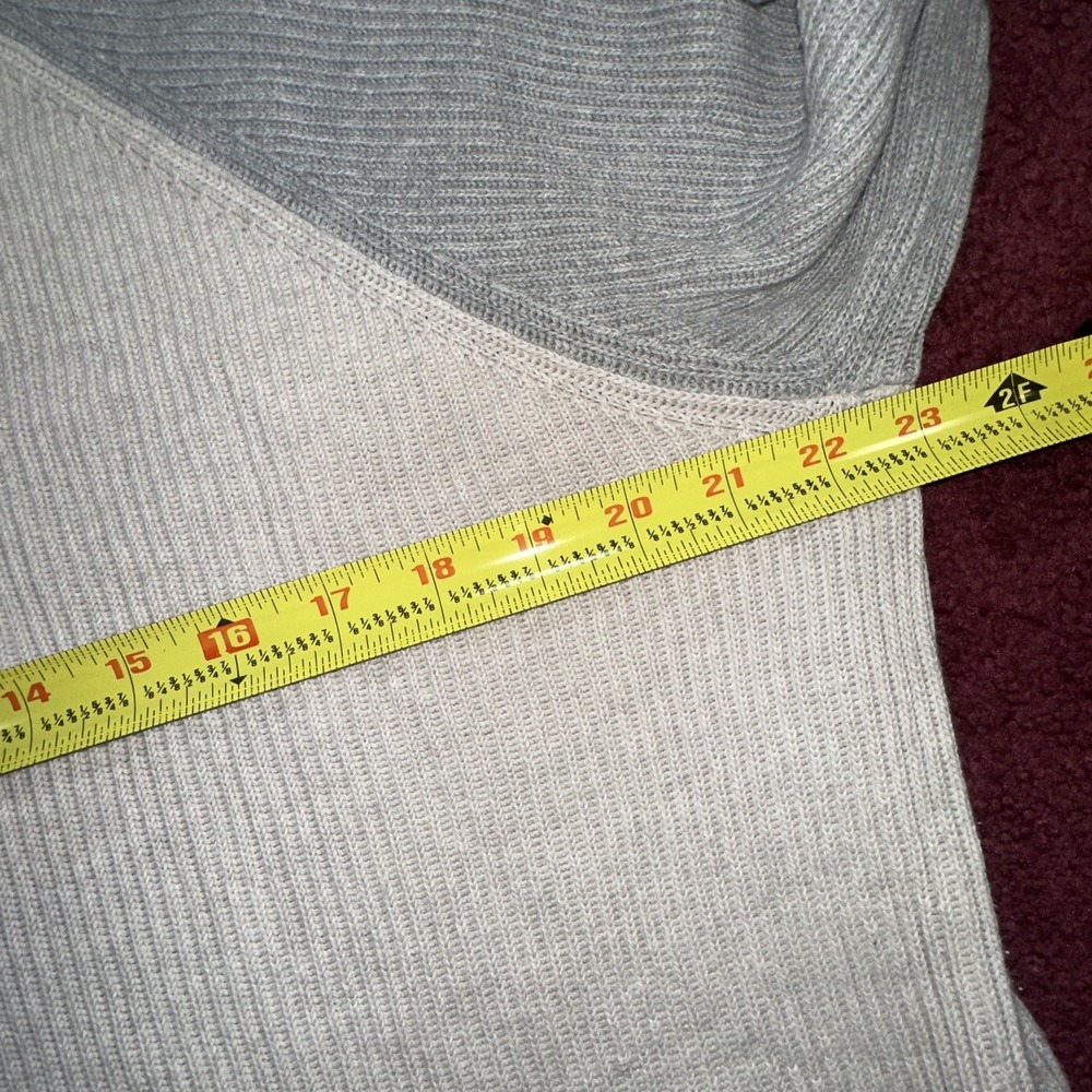 VTG Polo Jeans Co Ralph Lauren Mens M Ribbed Preppy Pullover 1/4 Zip Beige Gray - Picture 5 of 7